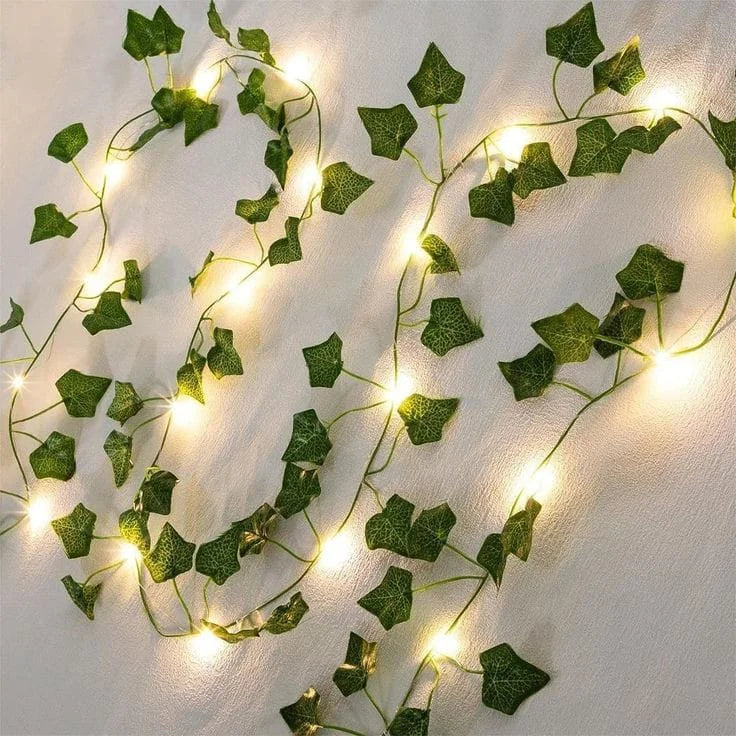 10 ft Length Artificial Leaves Bail with Fairy Lights Switch Operated, Good for the Decoration