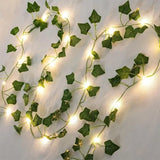 10 ft Length Artificial Leaves Bail with Fairy Lights Switch Operated, Good for the Decoration