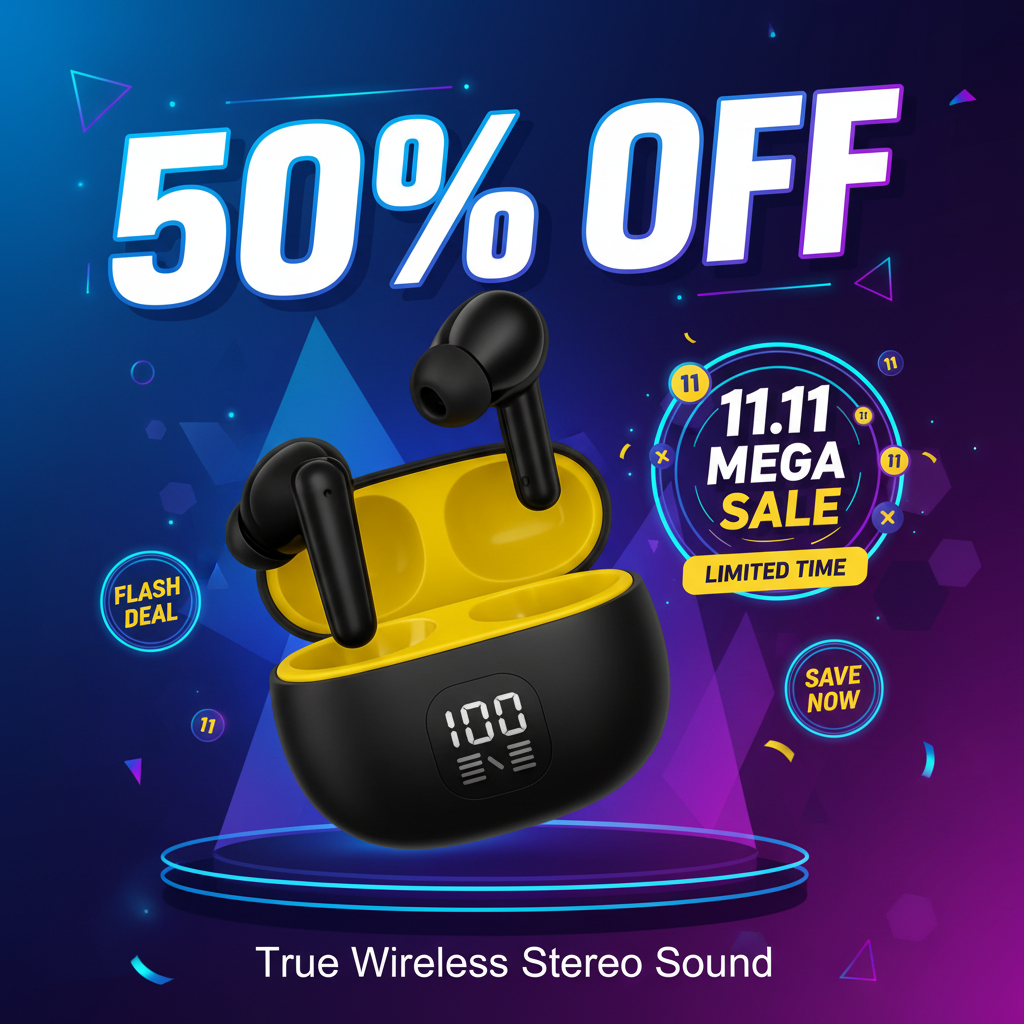 50% Off 11.11 Mega Sale - Blue & Purple