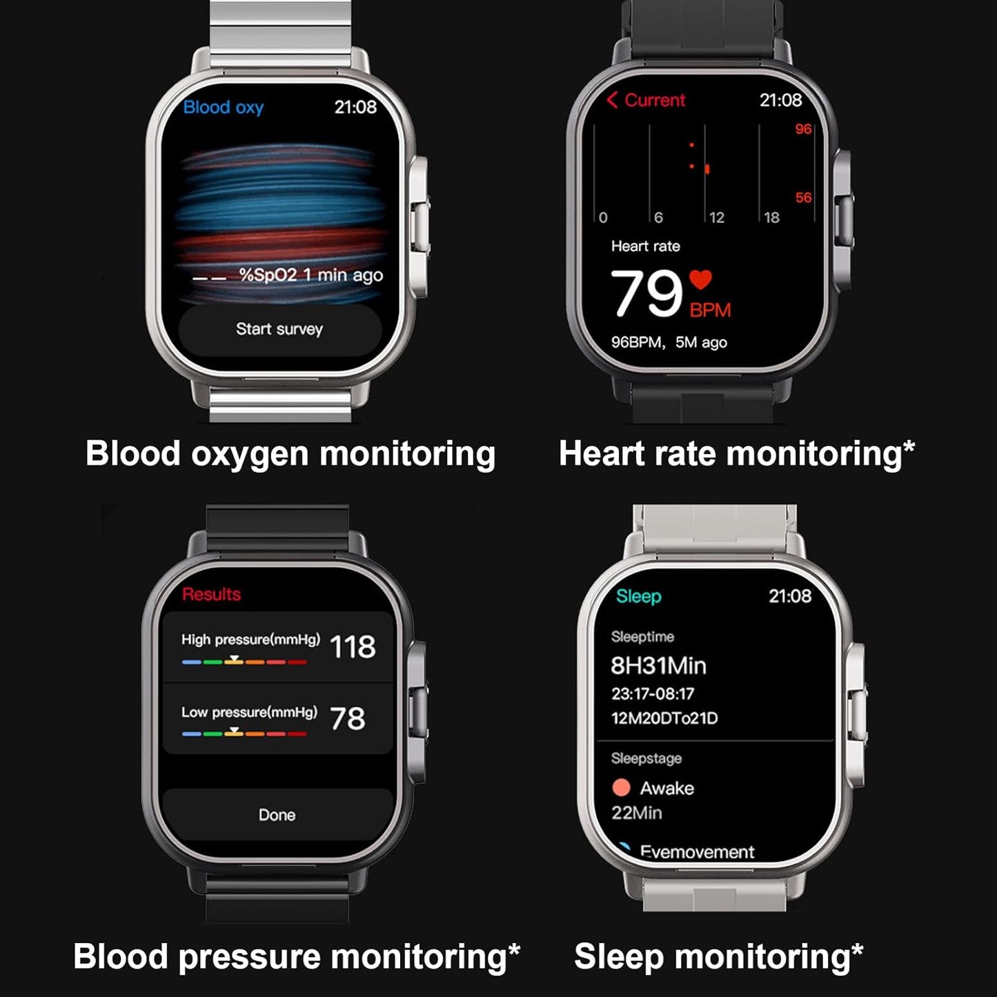 Genze D8 Pro Smartwatch with Earbuds | Bluetooth Call & Fitness Tracker