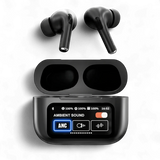 A9 PRO Wireless Bluetooth Earbuds with Multifunction Touch Screen Charging Box (ANC, Ambient Sound, 12 Touch Functions)