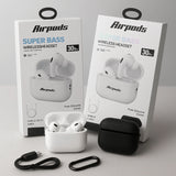 Airpods A2 Super Bass Wireless Headset – Bluetooth Earbuds with Charging Case & Silicone Cover