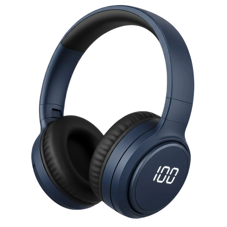MSL-909 Wireless Stereo Headphones with Digital Display | Over-Ear Foldable Hi-Fi Audio