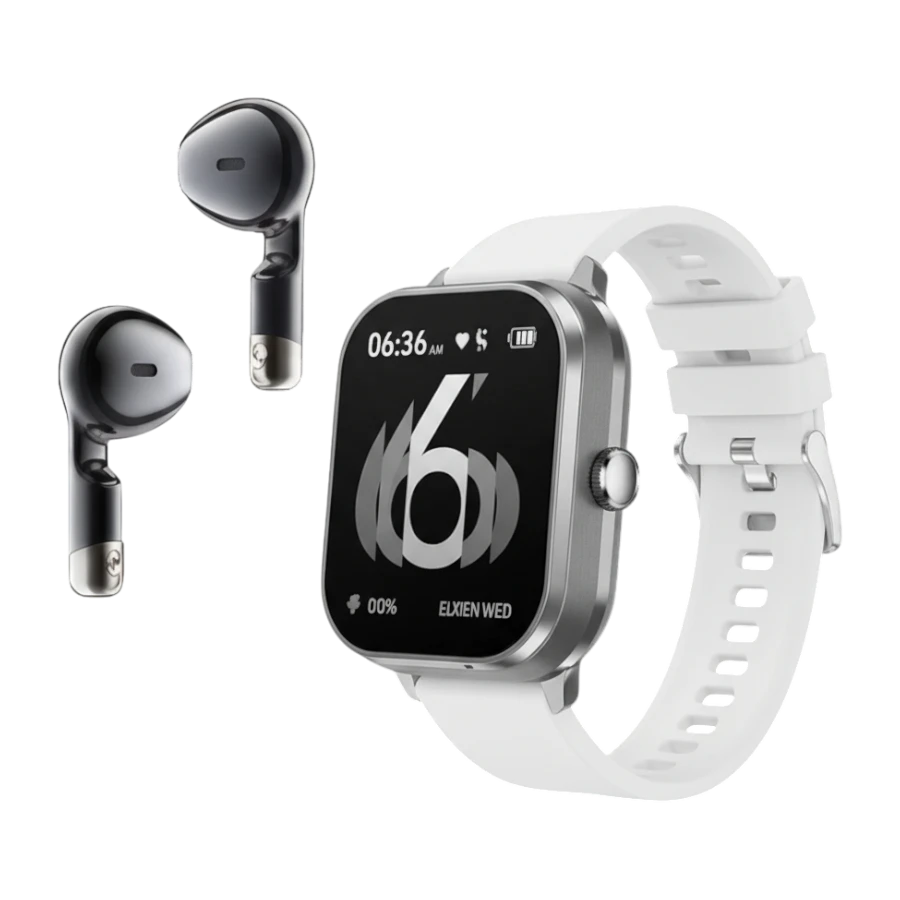 Digital Smartwatch with Wireless Airbuds — Fitness Tracker & Premium Sound Combo