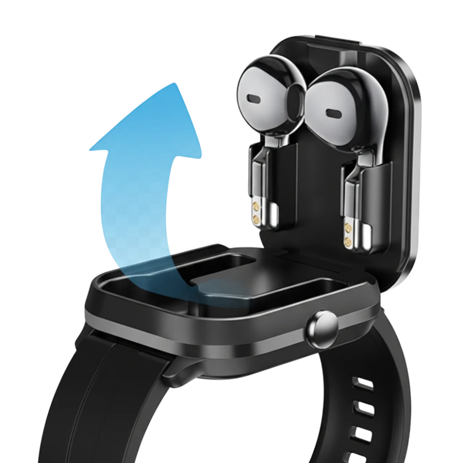 Digital Smartwatch with Wireless Airbuds — Fitness Tracker & Premium Sound Combo