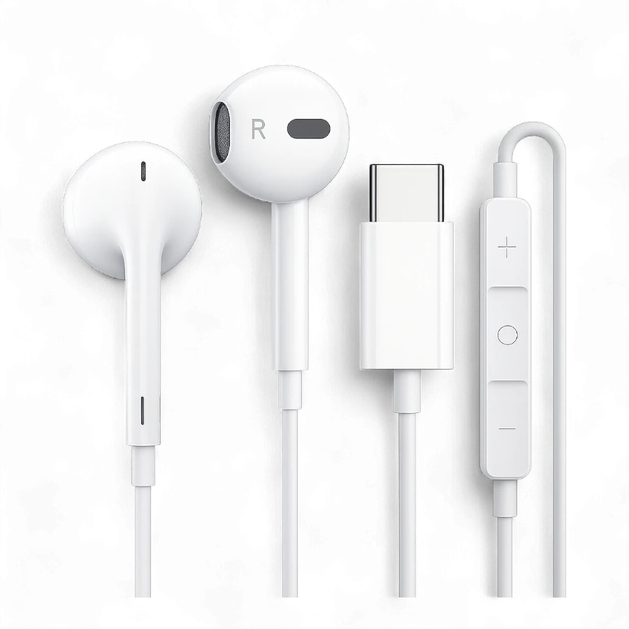 EarPods with USB-C Connector – Wired Headset for iPhone 15/iPad/Android with In-Line Mic & Remote