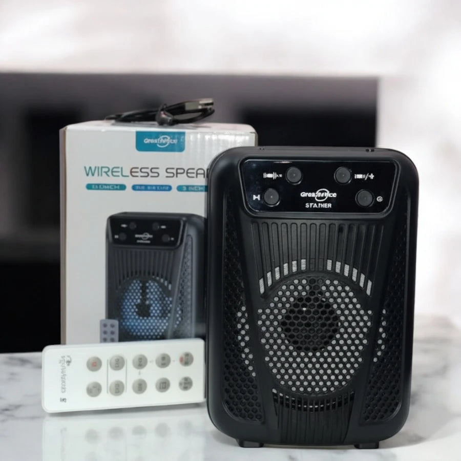 GreatMice GTS-1803 Portable Wireless Bluetooth Speaker with Remote, FM & RGB LED Lights (3-Inch)