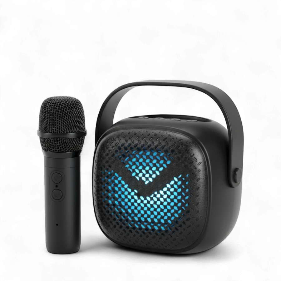 GreatNice GTS-1941 Portable Bluetooth Speaker with Wireless Microphone, FM Radio & LED Lights (3-Inch)