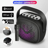 GreatNice GTS-1941 Portable Bluetooth Speaker with Wireless Microphone, FM Radio & LED Lights (3-Inch)