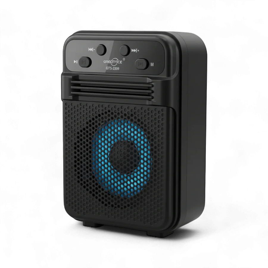 GreatNice GTS-2309 Portable Wireless Speaker with Big Sound, LED Light, and FM Radio (3-Inch)