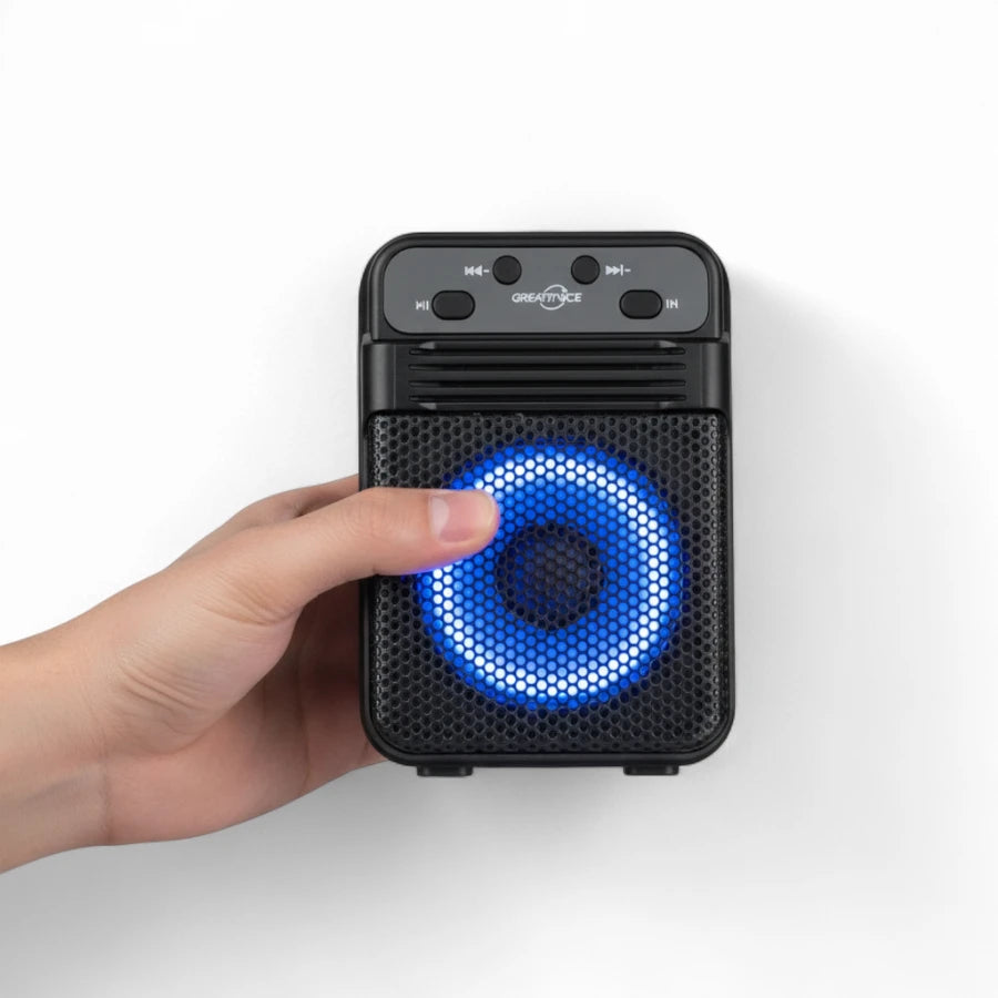 GreatNice GTS-2309 Portable Wireless Speaker with Big Sound, LED Light, and FM Radio (3-Inch)