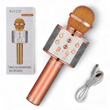 Handheld KTV WS-858 Wireless Bluetooth Karaoke Microphone and HiFi Speaker - Rose Gold