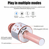 Handheld KTV WS-858 Wireless Bluetooth Karaoke Microphone and HiFi Speaker - Rose Gold
