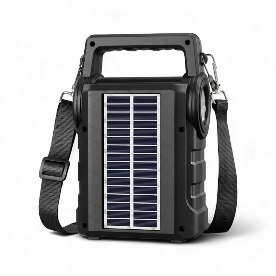 KBroad KTS-1706 Portable Solar Charging Wireless Speaker with FM Radio, Flashlight & 4-Inch Driver