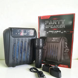 KBroad KTS-1916 Portable Party Speaker with Wireless Mic, RGB LED Lights & Bluetooth (4-Inch)