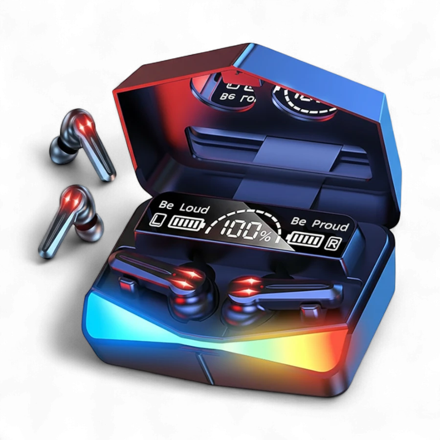 M28 Wireless Bluetooth 5.1 Gaming Earbuds with LED Display & Power Bank Case