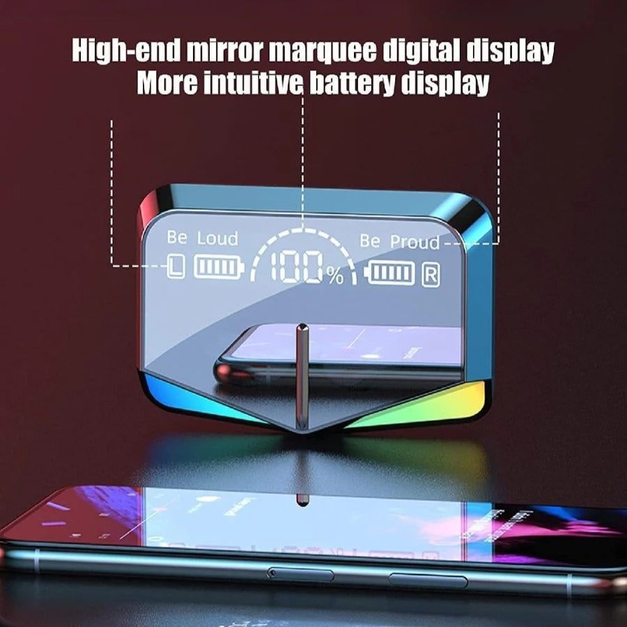 M28 Wireless Bluetooth 5.1 Gaming Earbuds with LED Display & Power Bank Case
