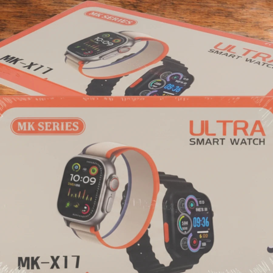 MK X11 Ultra Smart Watch 7+1 Straps Set - Includes Stainless Steel Chain, Wireless Charging & Full Health Tracking