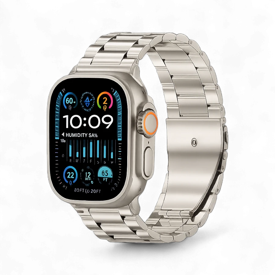 MK X11 Ultra Smart Watch 7+1 Straps Set - Includes Stainless Steel Chain, Wireless Charging & Full Health Tracking