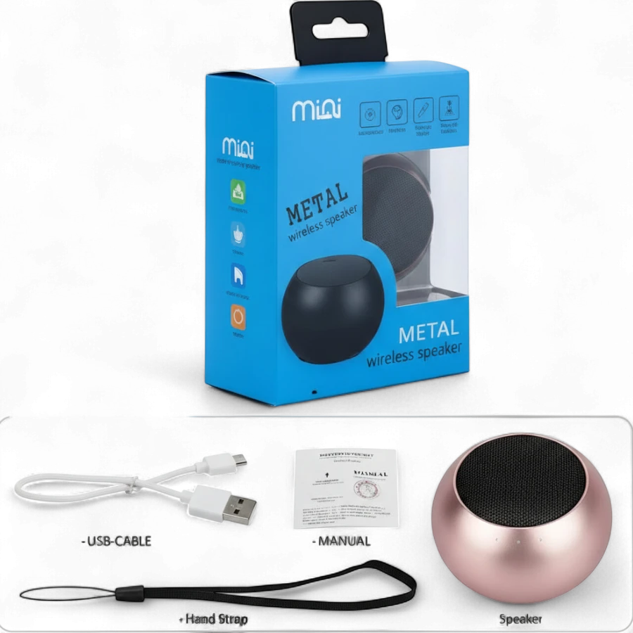 Mini Metal TWS Wireless Speaker - Portable Bluetooth Stereo with Hands-Free Calling