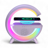 Multifunctional G Shape LED Lamp with Wireless Charging, Bluetooth Speaker & RGB Lights – Perfect for Bedroom & Office