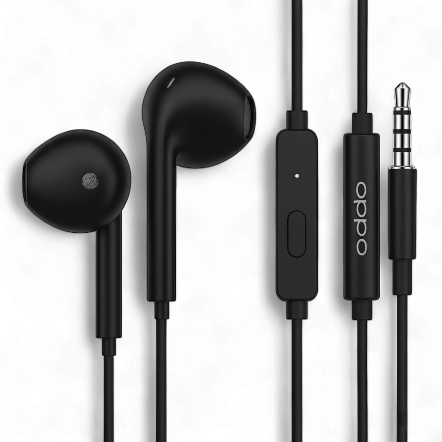 OPPO Original Style Wired Earphones Buy1 + Get1 – 3.5mm Universal Hands-Free Headset with Mic & Volume Control