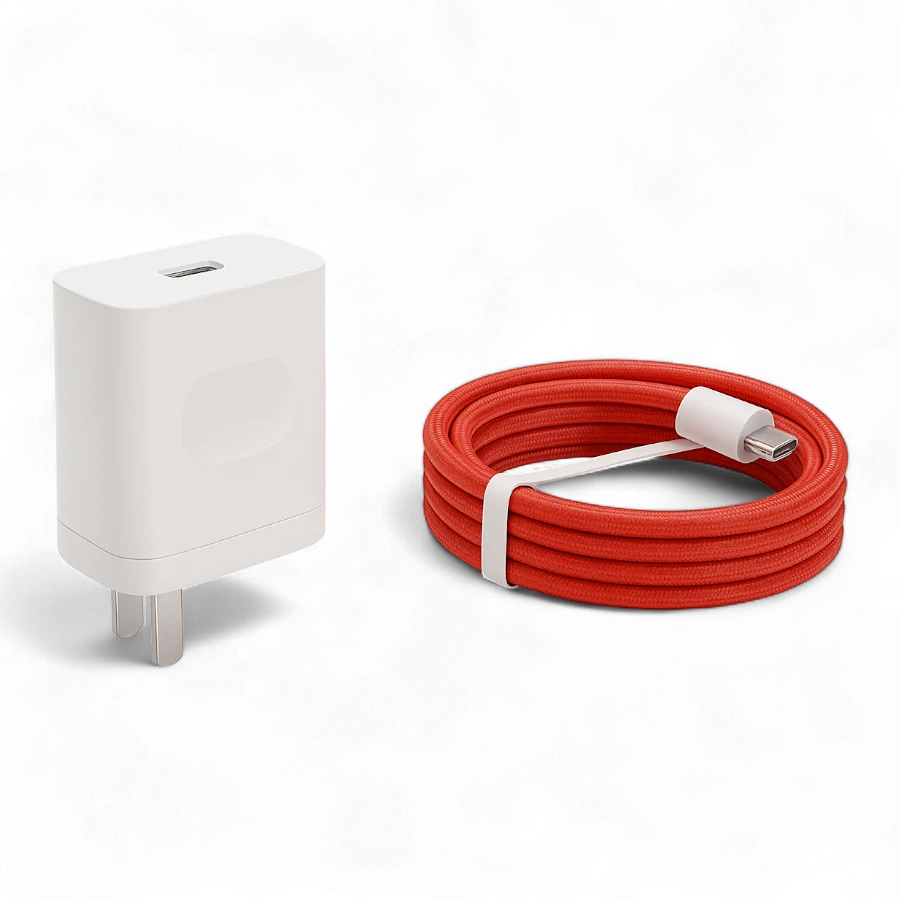 OnePlus Original 100W SuperVOOC Dual Port Charger Kit (USB-A & USB-C) - Warp Speed Fast Charging Power Adapter & Cable