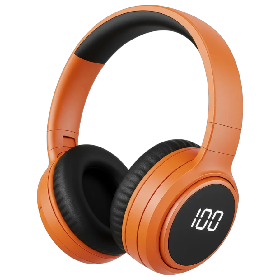 MSL-909 Wireless Stereo Headphones with Digital Display | Over-Ear Foldable Hi-Fi Audio