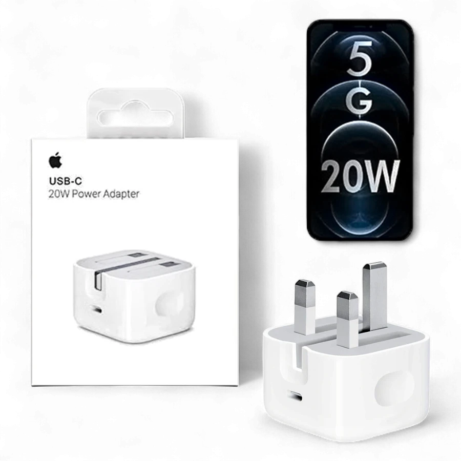 Original Apple 20W USB-C Power Adapter | Fast Charger for iPhone, iPad, AirPods