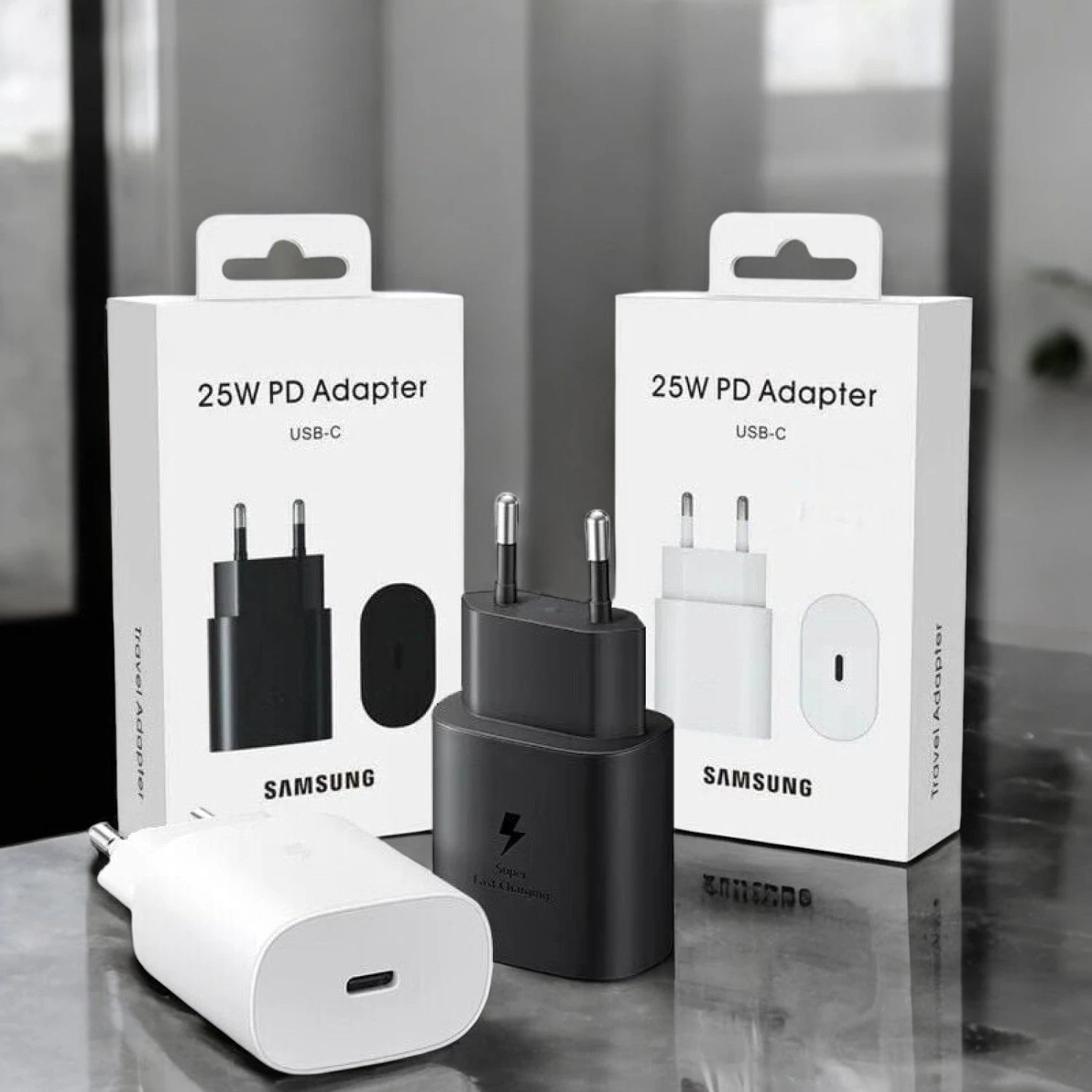 Samsung 25W USB-C PD Super Fast Charging Adapter | Available in Black & White