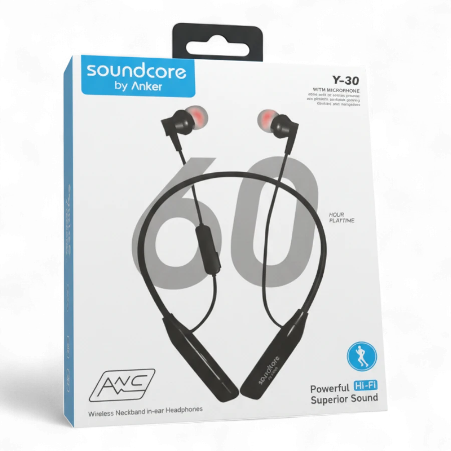 Soundcore by Anker Deep Bass Wireless Neckband Earphones | Bluetooth 5.3 | 60 Hours Playtime