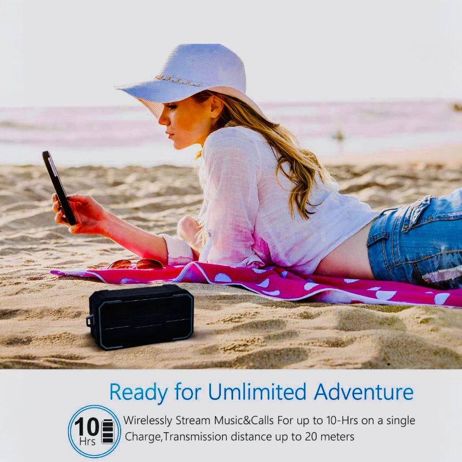 Super Sound Quality Bluetooth Speaker — Waterproof Portable Speaker with 2200mAh Battery