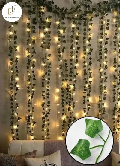 15ft Long Artificial Leaves Bail Fairy Lights String (Switch Operated) for Home, Office, Wedding, Function Decoration