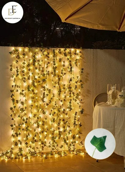 10ft Length Green Leaves String LED Lights (Battery Operated) Artificial Leaves Bail LED Lights for Weeding, Birthday Decor and Home Decor