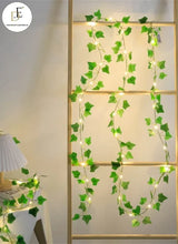 10ft Length Green Leaves String LED Lights (Battery Operated) Artificial Leaves Bail LED Lights for Weeding, Birthday Decor and Home Decor