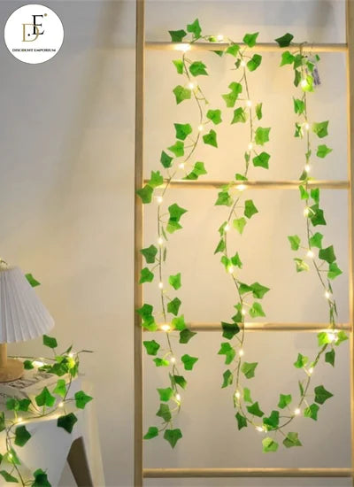 10ft Length Green Leaves String LED Lights (Battery Operated) Artificial Leaves Bail LED Lights for Weeding, Birthday Decor and Home Decor