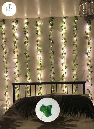 10ft Length Green Leaves String LED Lights (Battery Operated) Artificial Leaves Bail LED Lights for Weeding, Birthday Decor and Home Decor