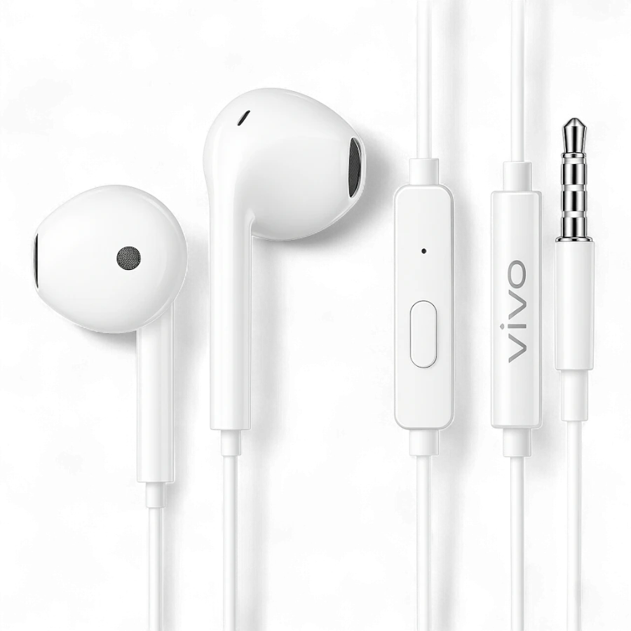 VIVO Original Style Wired Earphones Buy1 + Get1 – 3.5mm Universal Hands-Free Headset with Mic & Volume Control
