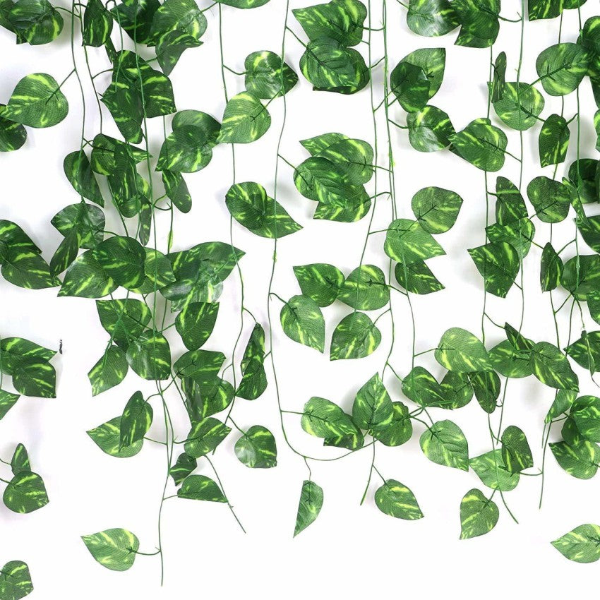 7 Feet Length Money Plant Leaves Artificial Garland / ivy vine leaves bail perfect for Indoor and Outdoor Decoration