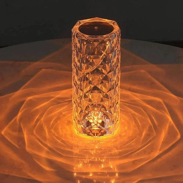 Crystal Lamp, Rose Diamond Table Lamp, 3/16 Colors With Touch And Remote Control, USB Rechargeable Decorative Acrylic Rays Lamp
