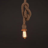 Single Hemp Rope Hanging Light for Home Decoration With Bulb