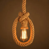 Single Hemp Rope Hanging Light for Home Decoration With Bulb