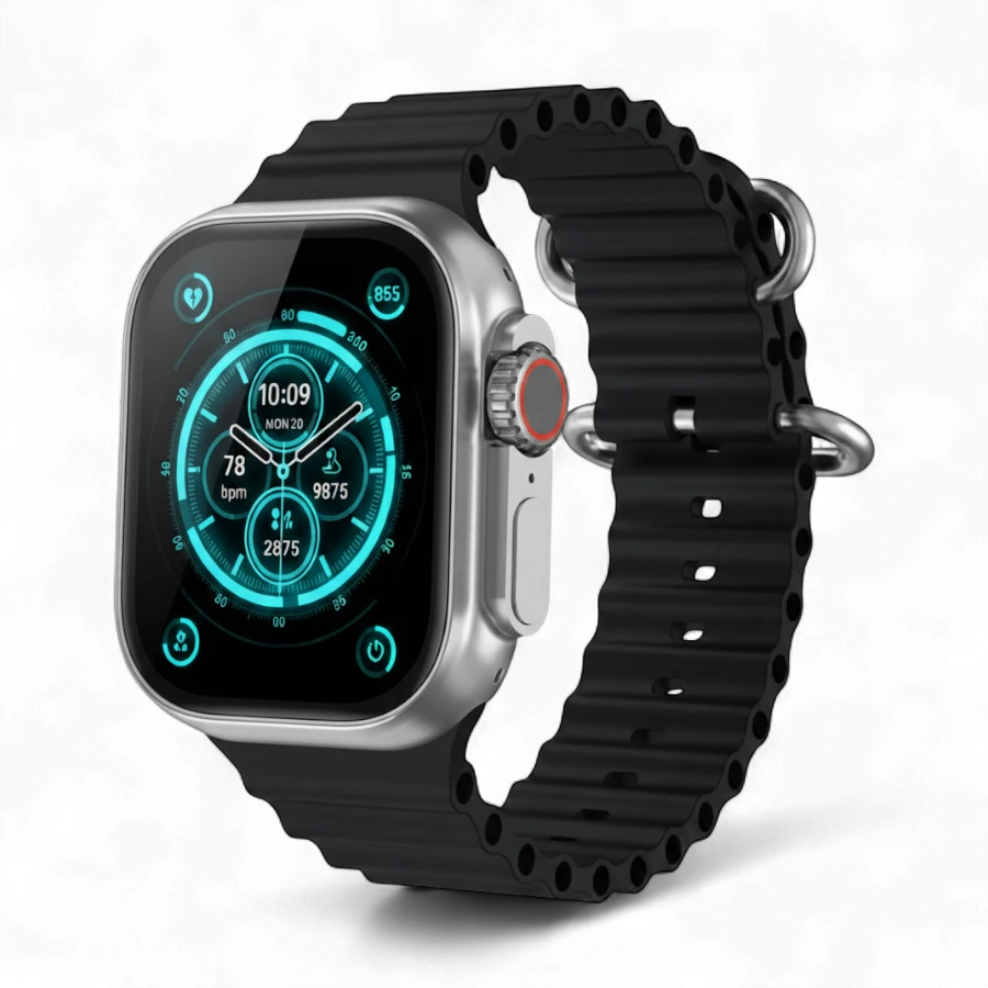 Winmax U909B Ultra Smart Watch - 9 IN 1 Combo Pack | 2.1-Inch Full Screen | Multi-Function Sports & Health Tracker