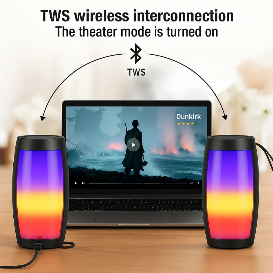 ZQS1202 Wireless Bluetooth Speaker – Super Bass Portable Speaker with LED Lights