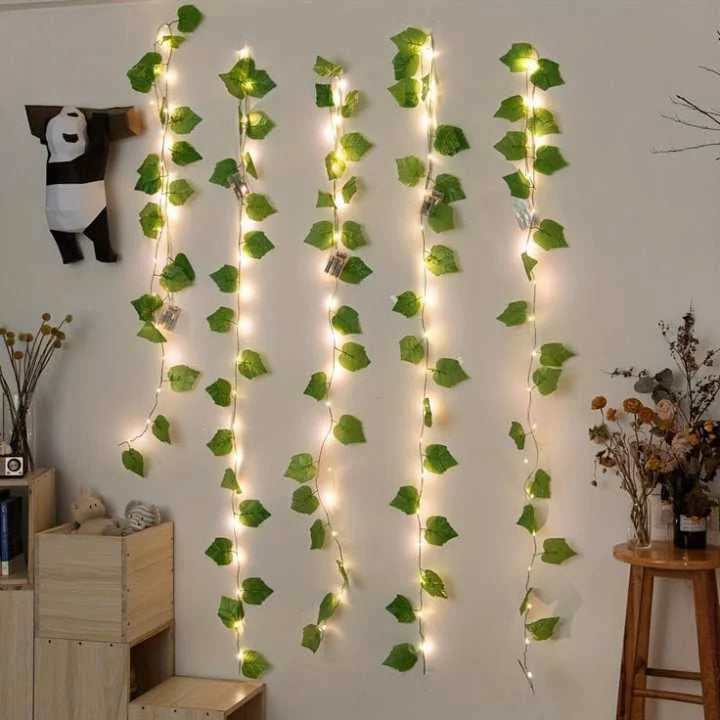 10 ft Length Artificial Leaves Bail with Fairy Lights Switch Operated, Good for the Decoration
