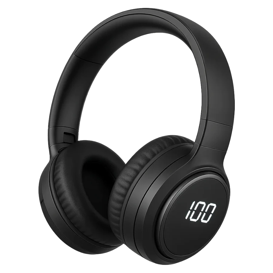 MSL-909 Wireless Stereo Headphones with Digital Display | Over-Ear Foldable Hi-Fi Audio